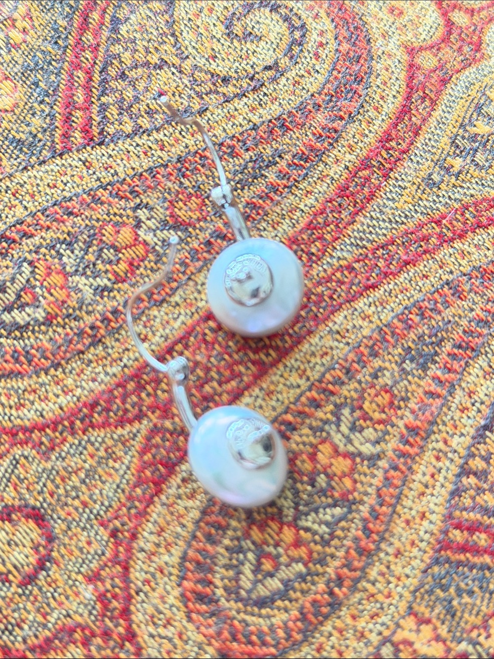 Exquisite delicate sterling silver pierced pearl earrings - Picture 10 of 11